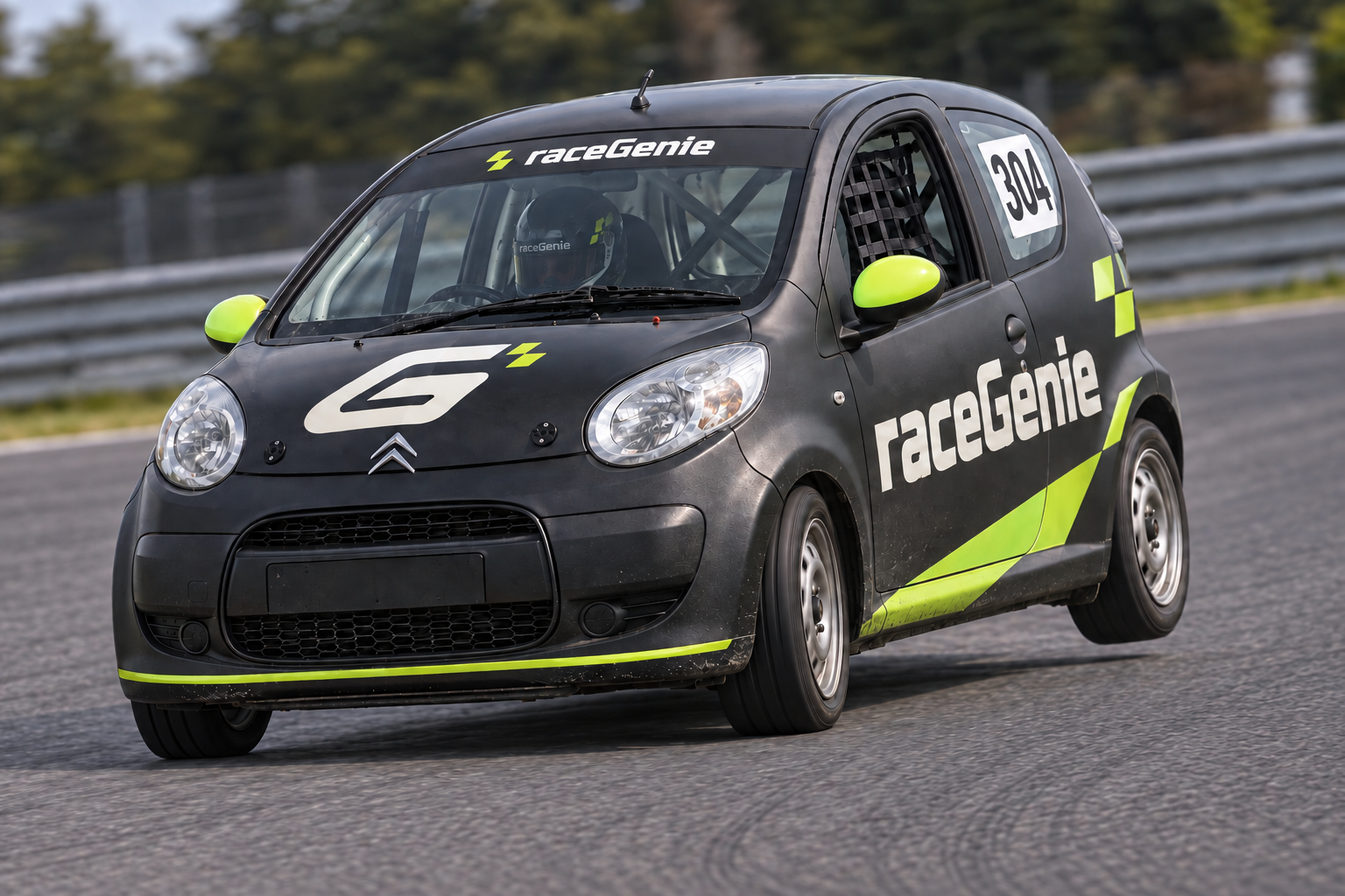 raceGenie charcoal and citron Citroën C1 livery concept